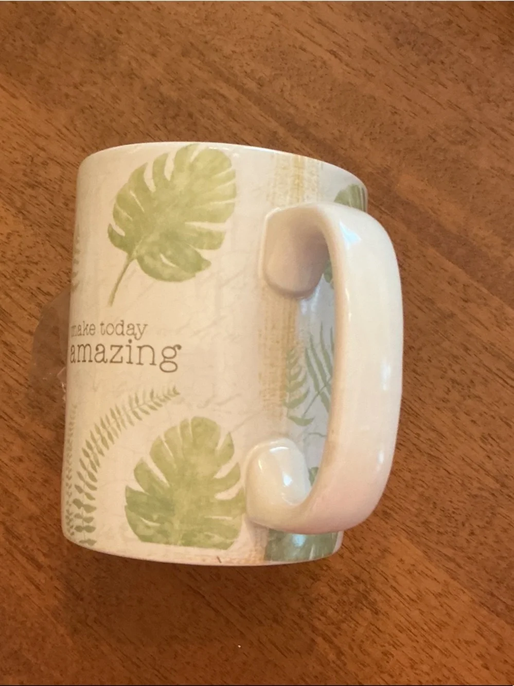 Green Leaf 'Make Today Amazing' Ceramic Coffee Mug